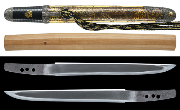 短刀 薬師寺定勝(得次郎) 附 合口短刀拵 保存刀剣鑑定書の販売