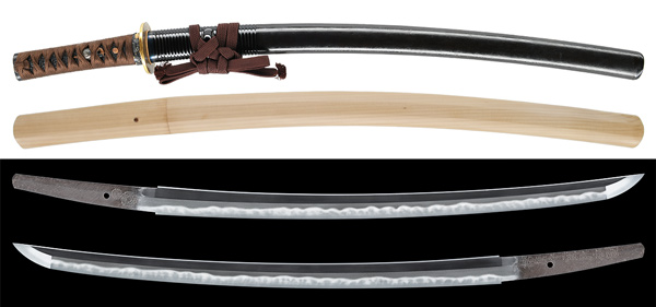 脇差 播磨守藤原忠国(初代) (蟹牡丹紋)(菊紋) 附 腰刻黒漆変塗鞘脇差拵 特別保存刀剣鑑定書 新刀上作 業物の販売