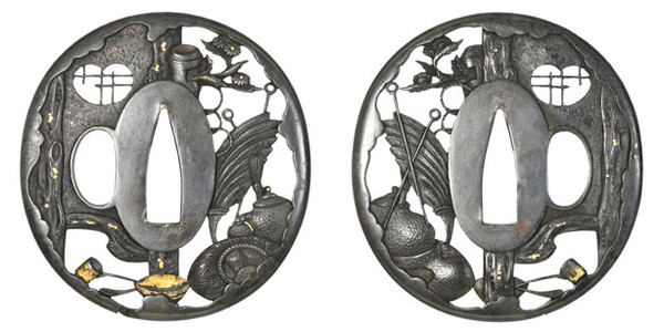 鍔 無銘 武州 茶室透鍔 保存刀装具鑑定書