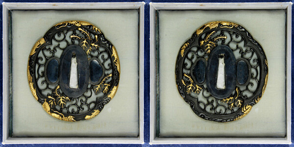 無銘 五三桐龍図 赤銅透鍔