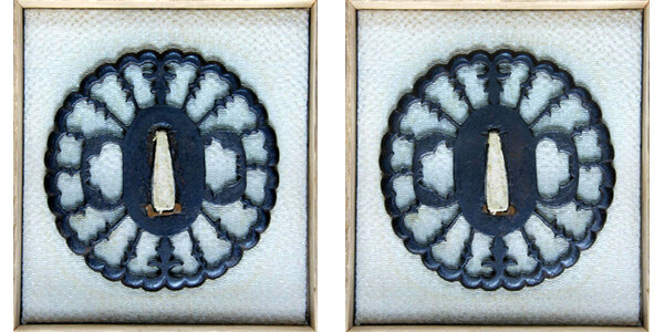 京透 雁図鍔 鉄地 無銘