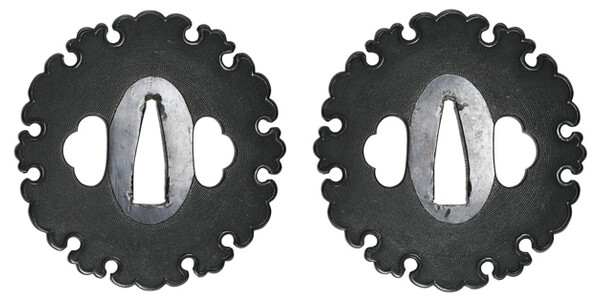 鍔 無銘 加賀金工 雪輪図鍔 特別保存刀装具鑑定書