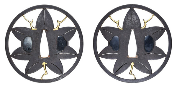 鍔 銘 埋忠光重 楓透鍔 特別保存刀装具鑑定書