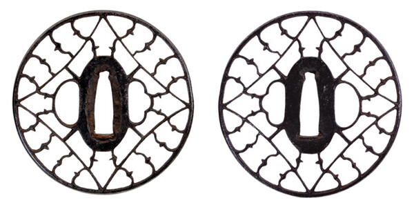 鍔 無銘 京透 糸巻雁金透鍔 保存刀装具鑑定書