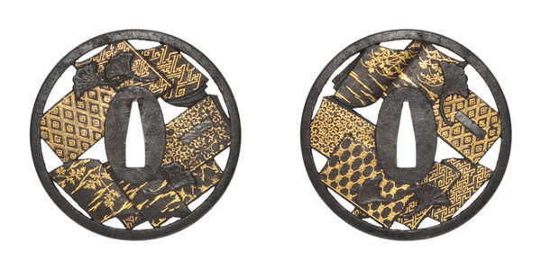 鍔 銘 埋忠宗武作 銀杏散冊子透鍔 特別保存刀装具鑑定書の販売