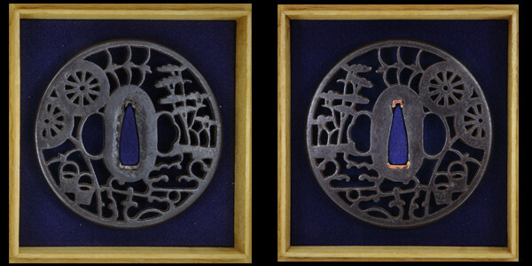 鍔 無銘 大五郎 松風透鍔 保存刀装具鑑定書