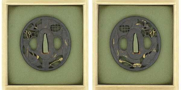 鍔 無銘 茶室之図透鍔