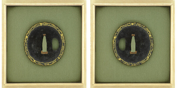 鍔 無銘 鉄地 肥後短刀鍔