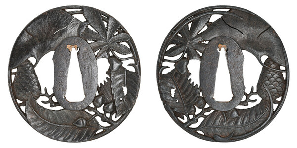 鍔 銘 武州住正克 吹寄透鍔 特別保存刀装具鑑定書