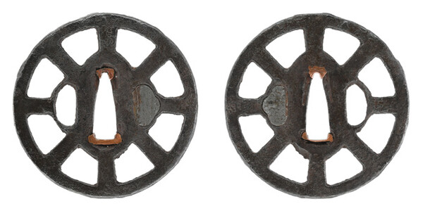 鍔 無銘 法安 車透鍔 特別保存刀装具鑑定書