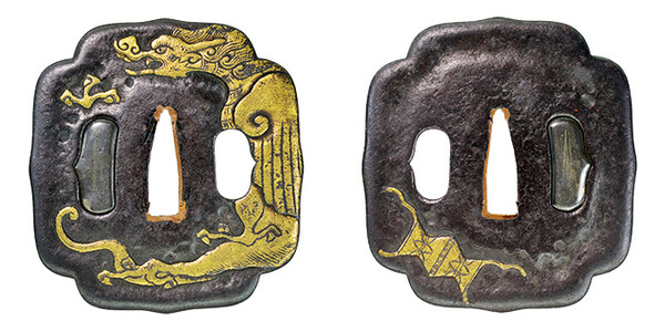 鍔 無銘 甚吾 龍図鍔 保存刀装具鑑定書