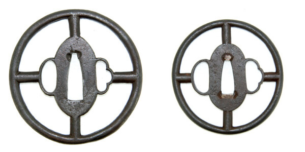 大小鍔 伝 正阿弥 十字透大小鍔 保存刀装具鑑定書