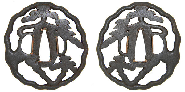 鍔 無銘 肥後 松透鍔 保存刀装具鑑定書