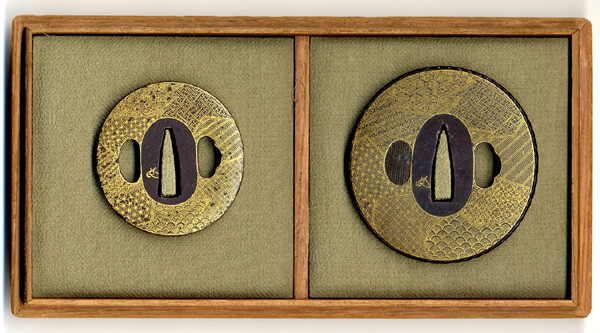 加賀金象嵌鍔 花押 大小揃