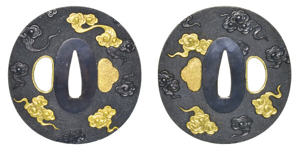 鍔 無銘 太刀金具師 瑞雲文鍔 保存刀装具鑑定書