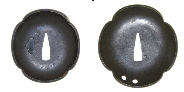 大小鍔 椀形木瓜 大鍔:仙台住友長作 慶応四辰六月 /小鍔 :藤原友長