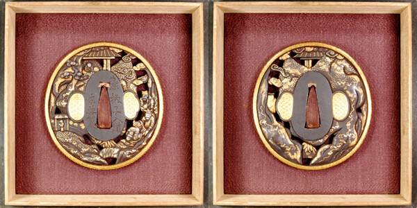 鍔 藻柄子入道 宗典製 草盧三顧鍔 保存刀装具鑑定書