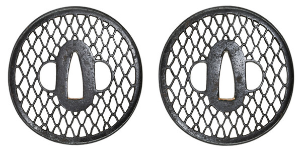 鍔 無銘 林 三つ浦透鍔 特別保存刀装具鑑定書