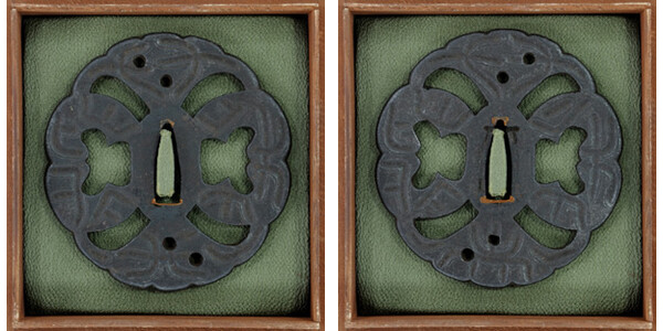 鍔 正阿弥 重信 文字散図 保存刀装具鑑定書