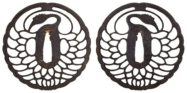 鍔 無銘 京透 鶴丸透鍔 保存刀装具鑑定書