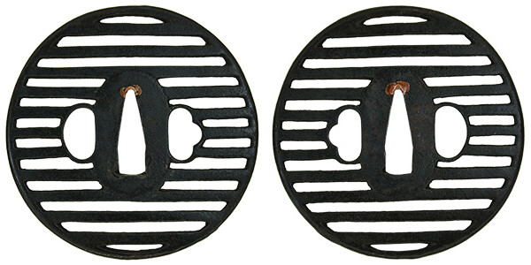 鍔 無銘 尾張 桟木透鍔 保存刀装具鑑定書