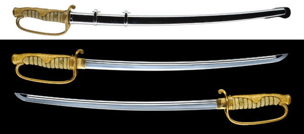 昭和初期の旧海軍士官儀礼用・指揮用サーベル型軍刀 長剣模造刀 全長 