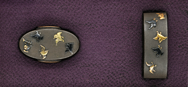 縁頭 銘 法眼安親(花押) 群千鳥図 特別保存刀装具鑑定書の販売