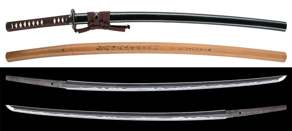 刀 筑後守藤原包則 越前住 附 青貝微塵笛巻塗鞘打刀拵 特別保存刀剣鑑定書 業物の販売