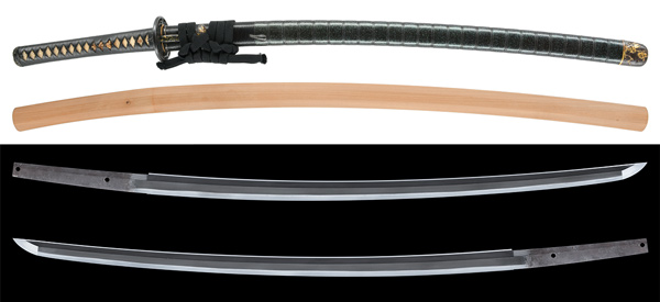 刀 無銘 二代越前康継 附 印籠刻青貝微塵塗鞘打刀拵 保存刀剣鑑定書 新刀上作 良業物