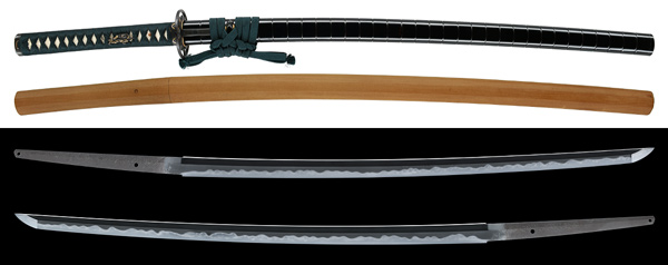 刀 石堂運寿是一精鍛 慶応元年八月日 附 黒呂塗印籠刻鞘打刀拵 第34回重要刀剣 新々刀上々作の販売