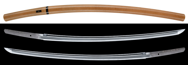 日本刀 刀 在銘 無銘 白鞘 刃渡り60.2cm 重さ402g 江戸期 山形県庄内 