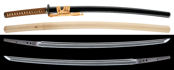 刀 無銘 来国光 附 黒蝋色塗刻鞘打刀拵 第70回重要刀剣 中古刀最上作の販売