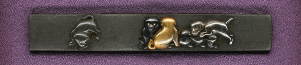 小柄 銘 徳埜英辰(花押) 狗児図小柄 保存刀装具鑑定書の販売