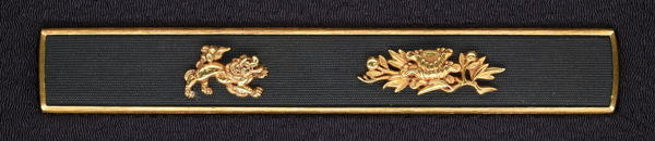 小柄 銘 紋光乗 光美(花押) 枝牡丹獅子図小柄 特別保存刀装具鑑定書の販売