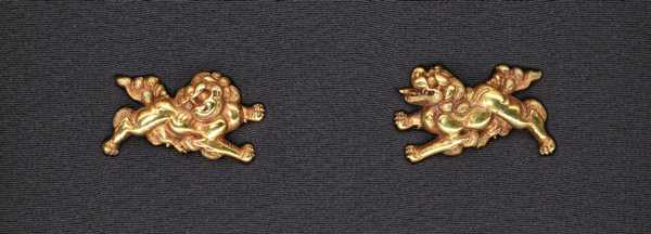 目貫 無銘 脇後藤 一疋獅子図目貫 保存刀装具鑑定書の販売