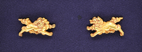 目貫 無銘 後藤 獅子図目貫 特別保存刀装具鑑定書