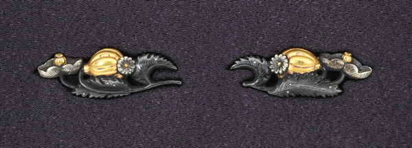 目貫 無銘 京金工 芥子図目貫 保存刀装具鑑定書の販売