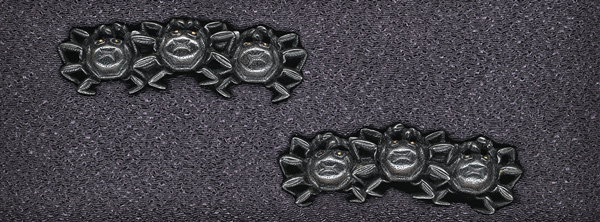 目貫 無銘 京金工 三匹蟹図目貫 特別保存刀装具鑑定書