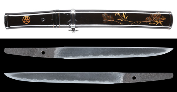 短刀 濃州関兼法作之 附 黒蝋色塗蒔絵鞘合口短刀拵入 特別保存刀剣鑑定書の販売