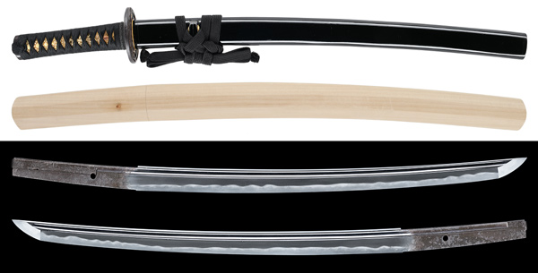 脇差 備州長船重光 附 黒蝋色塗鞘脇差拵 保存刀剣鑑定書の販売