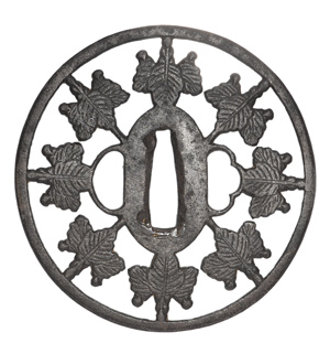 鍔 無銘 正阿弥(江戸初期) 桐紋繋透鍔 特別保存刀装具鑑定書の販売