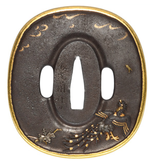 鍔 銘 松尾蘭斎刀 桐鳳凰図 特別保存刀装具鑑定書の販売