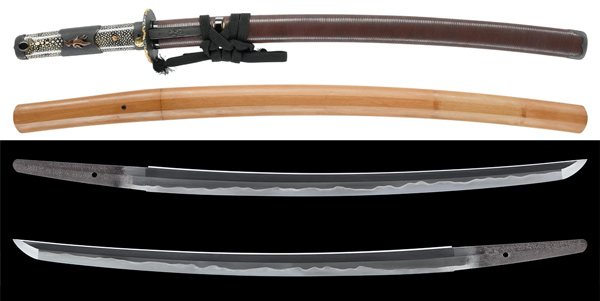 脇差 賀州金沢住四郎兵衛尉藤原家平 生得加州金沢住竹下儀兵衛尉正氏 寛文十二年二月吉日 附 朱漆塗千段刻鞘脇差拵 特別保存刀剣鑑定書 業物の販売